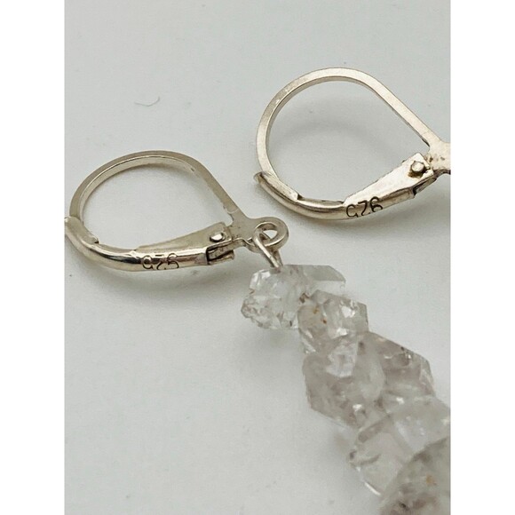 925 sterling silver rock quartz lever back Earrings - Picture 4 of 5